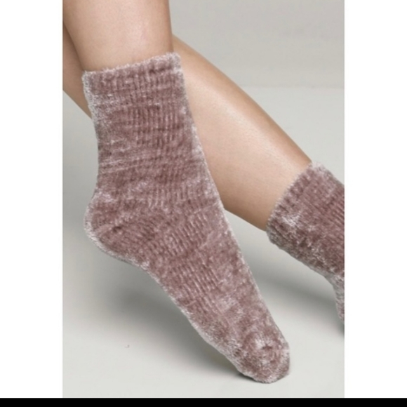 Mauve Chenille Socks - Picture 2 of 5
